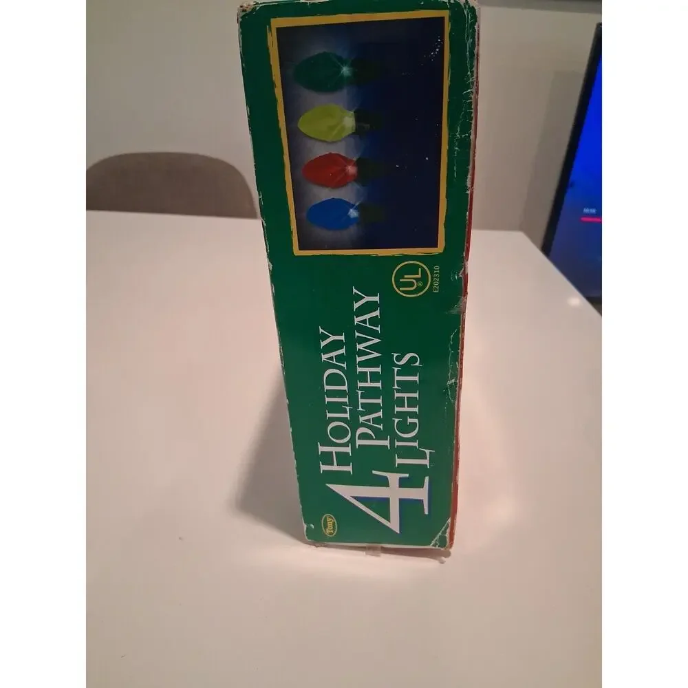 Open Box Vintage Seasons Holiday 4 Pathway Lights Multi Color Christmas Lawn